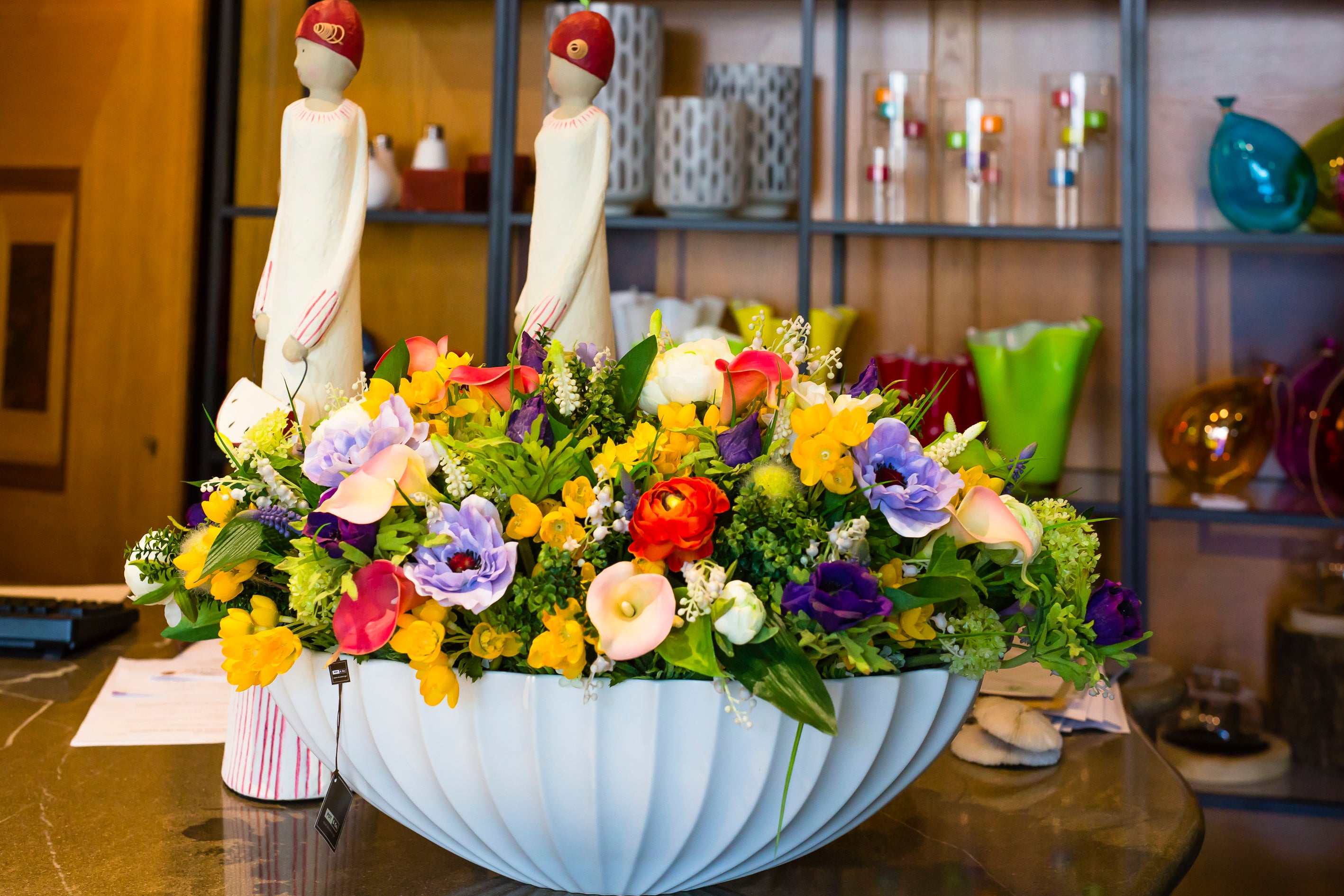 Composizione in fiori misti artificiali
